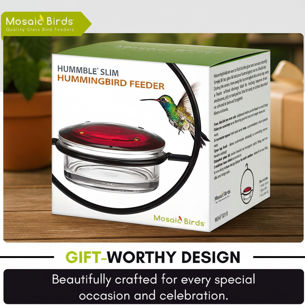 Couronne Co. - Wholesale Bird Feeder - Mosaic Birds Hummble Slim Hummingbird Feeder4