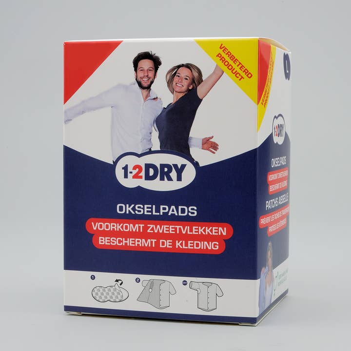 20 cuscinetti antitraspiranti per ascelle - Bianco - Grande | 1-2DRY per la vendita all'ingrosso da parte di 1-2DRY