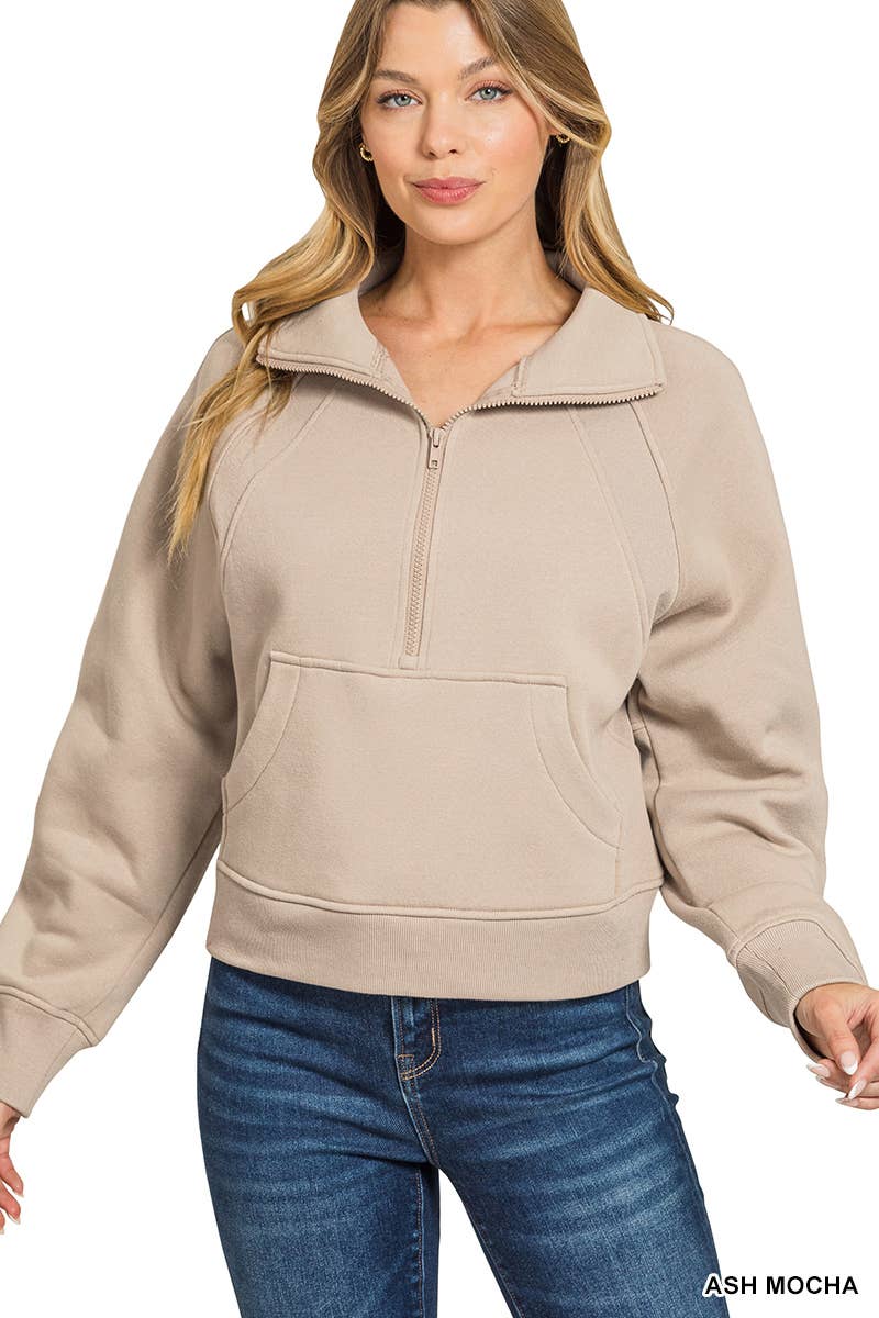 42POPS - Wholesale Sweatshirt - Women's - `.Half Zip Cropped Pullover26