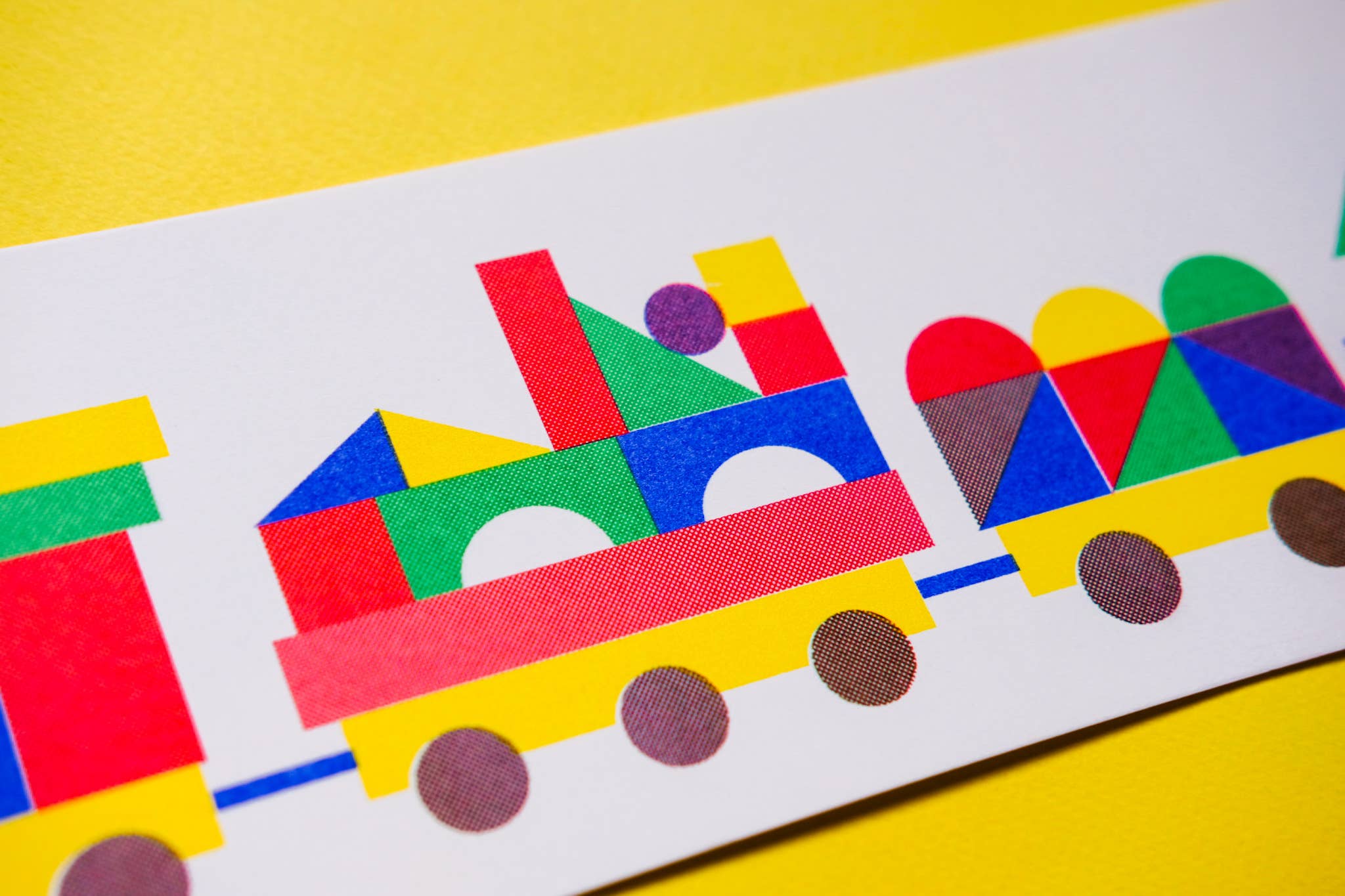 Teuntje Fleur – wholesale Konsttryck – Tåg Risograph-tryck1