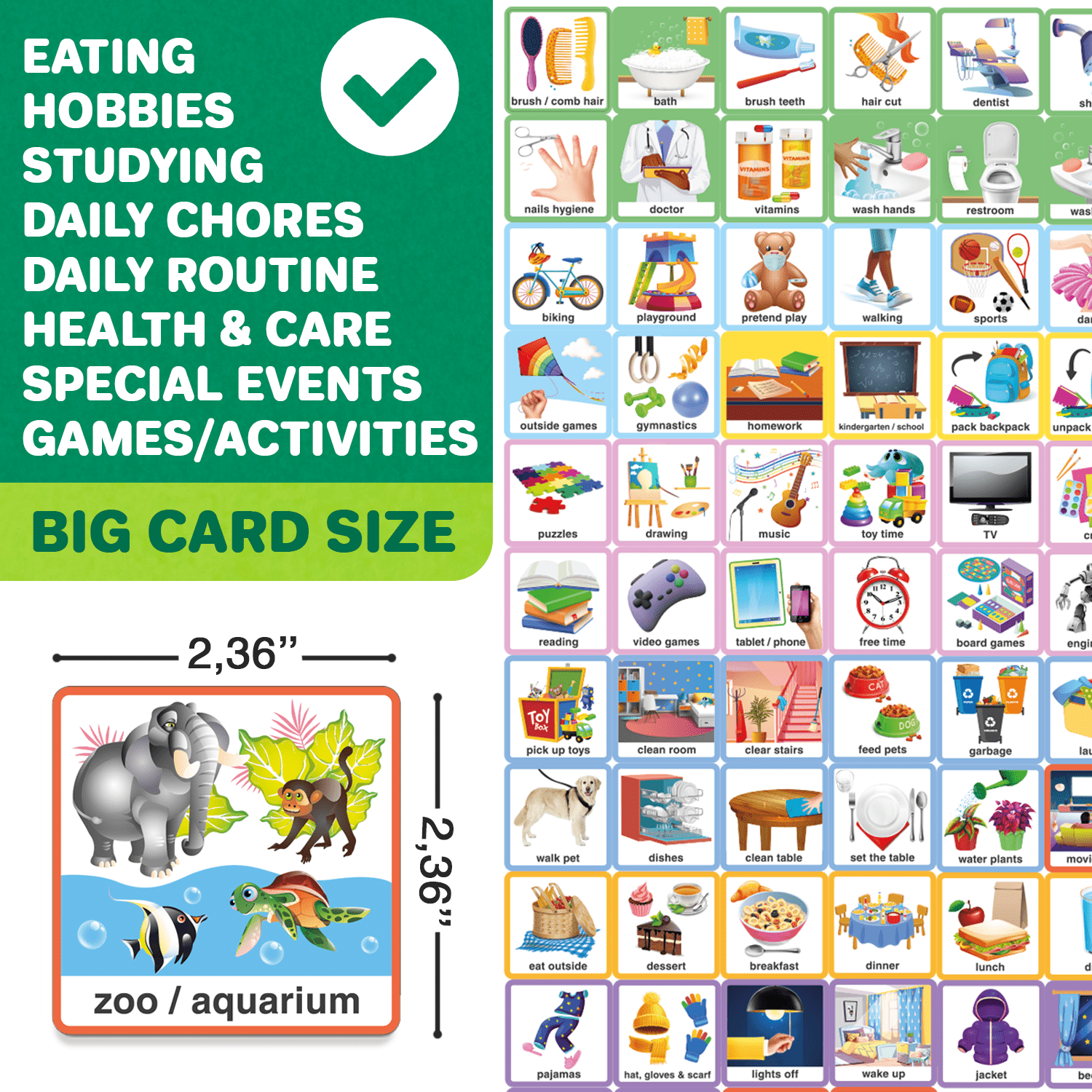 QUOKKA - Wholesale Learning Cards - Kids & Baby - Behavior Chore Chart Cards 95 for Kids | Magnetic Calendar L1