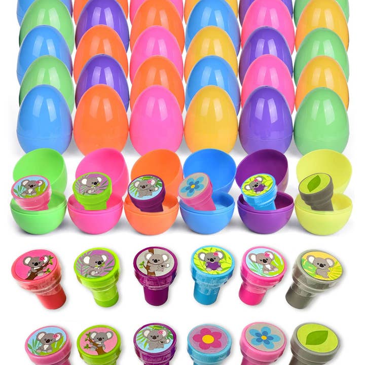 Tiny Mills - Wholesale Toy Set - Kids - Easter Eggs with Koala Stamper Filler-36 Pack