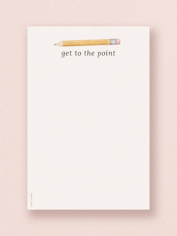 Get To The Point — Pencil Pun Stationery Lover Notepad for wholesale by Amy Zhang