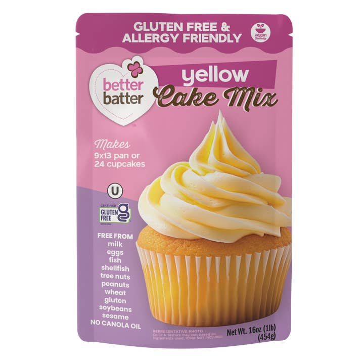 Mélange pour gâteau jaune sans gluten Better Batter pour la vente par Better Batter