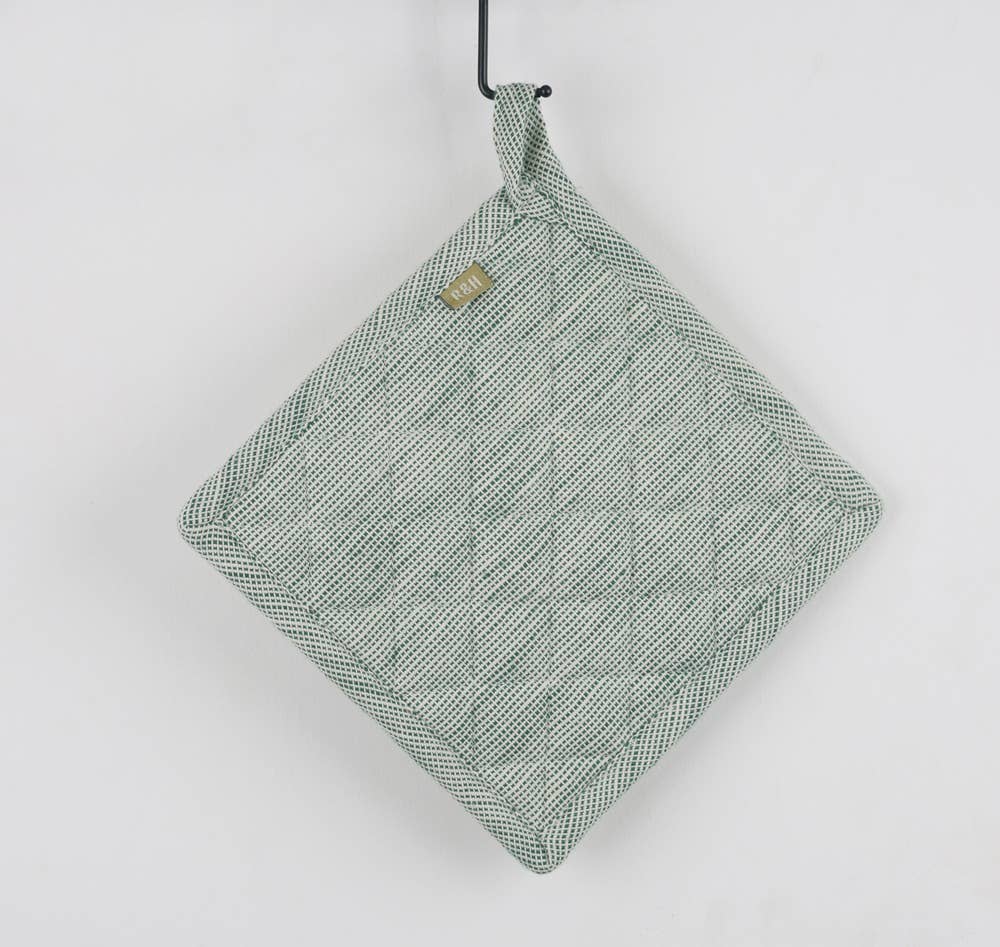 Raine & Humble - Wholesale Oven Mitt/Pot Holder - Potholder - Trivet - Slub Chambray Green