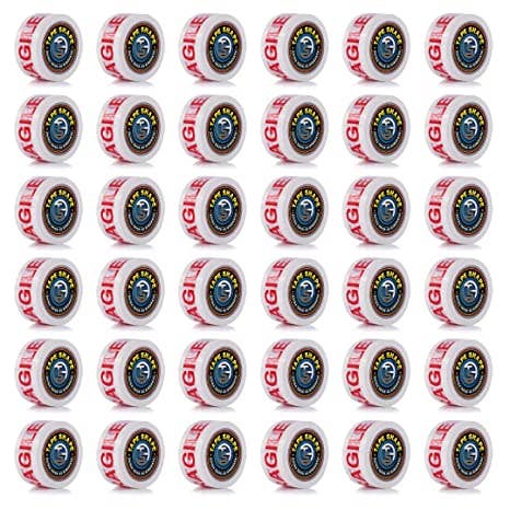 House of Fluff Ltd - Wholesale Plakband - Stevige verpakkingstape met 'Fragile' print voor pakketten 48 mm x 66 m6