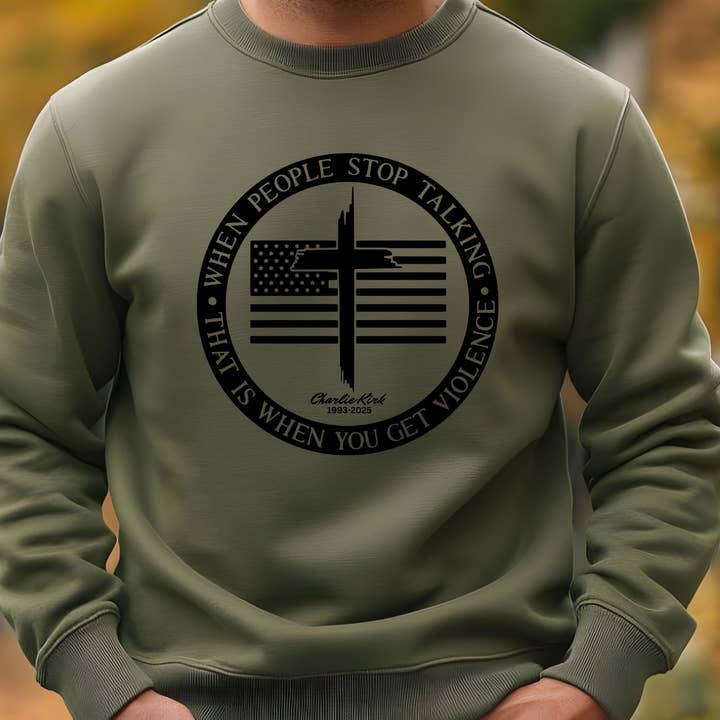 Charlie Kirk Sweatshirt Aktivist Patriot Frihet Sweatshirt för wholesale av RusticPrintStudio