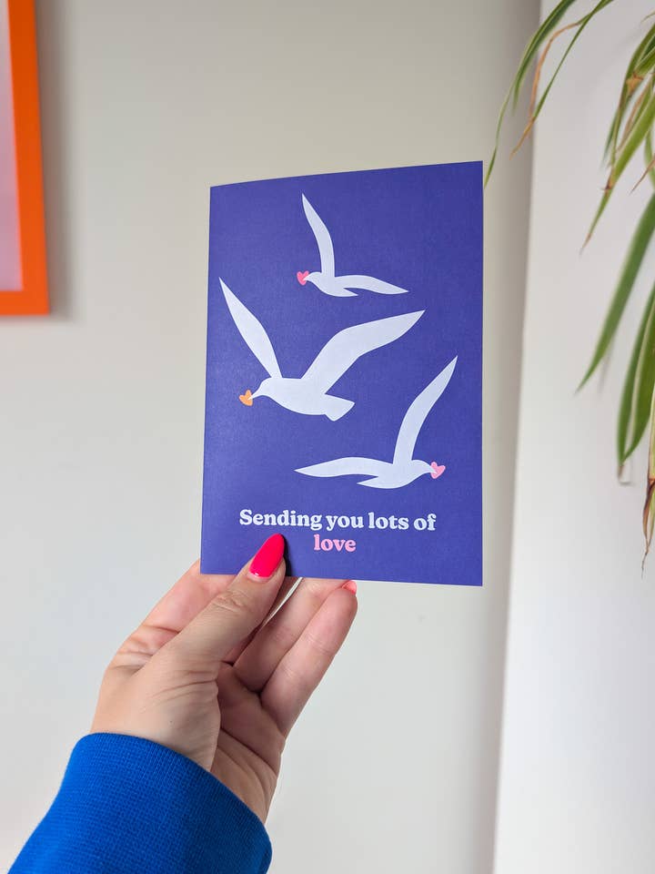 Sending you lots of love Greeting Card for wholesale by Louisa Kazig