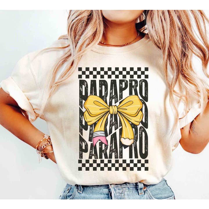 NVC Ecommerce LLC - Wholesale T-Shirt (Graphic) - Women's - Paraprofessional Shirt, Teacher Coquette Bow T-shirt