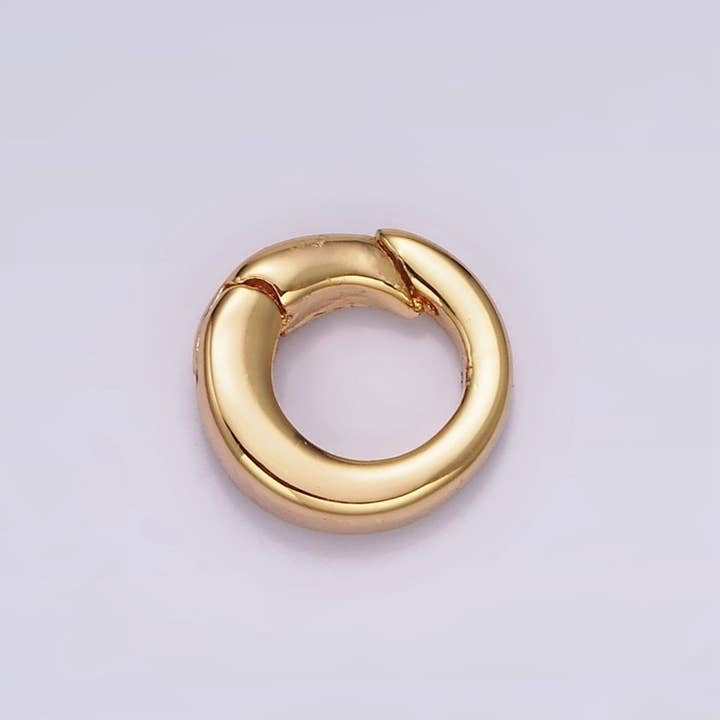 Aim Eternal - Wholesale Craft Supplies - 18K Gold Filled Push Gate Ring Charm Holder Bail for Charm Jewelry Kit Supplies For DIY Jewelry Making | Z-492 - Z-497