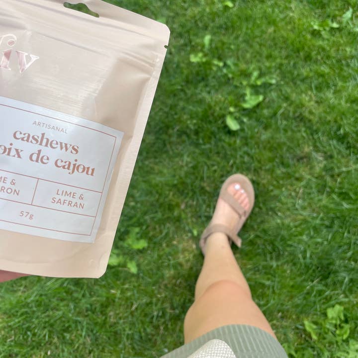 Liv Artisanal - Vente Noix - Noix de cajou au citron vert et au safran (57g)2