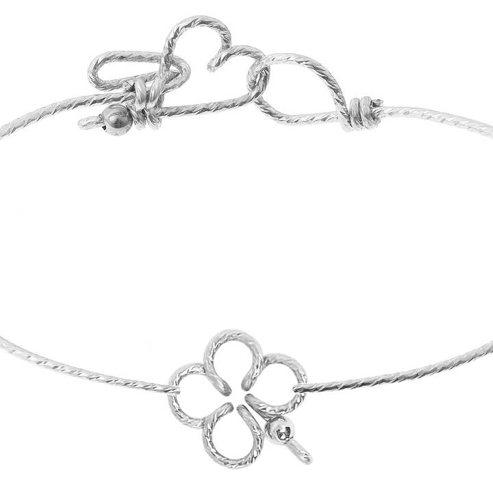 Prata brilha minha pulseira de trevo por atacado de PADAM PADAM