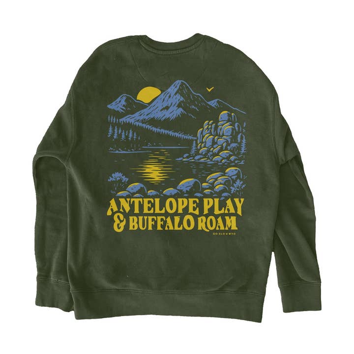 Antelope Play Crew Sweatshirt for wholesale by Go Slo