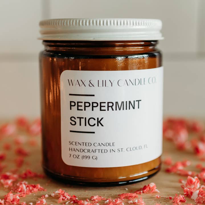 Wax and Lily Candle Co. - Wholesale Pillar Candle - Peppermint Stick Candle0