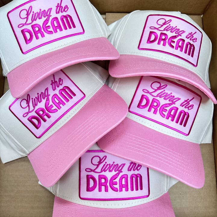 KENZKUSTOMZ - Wholesale Trucker Hat - Women's - Living the Dream - Pink Vintage Trucker Hat