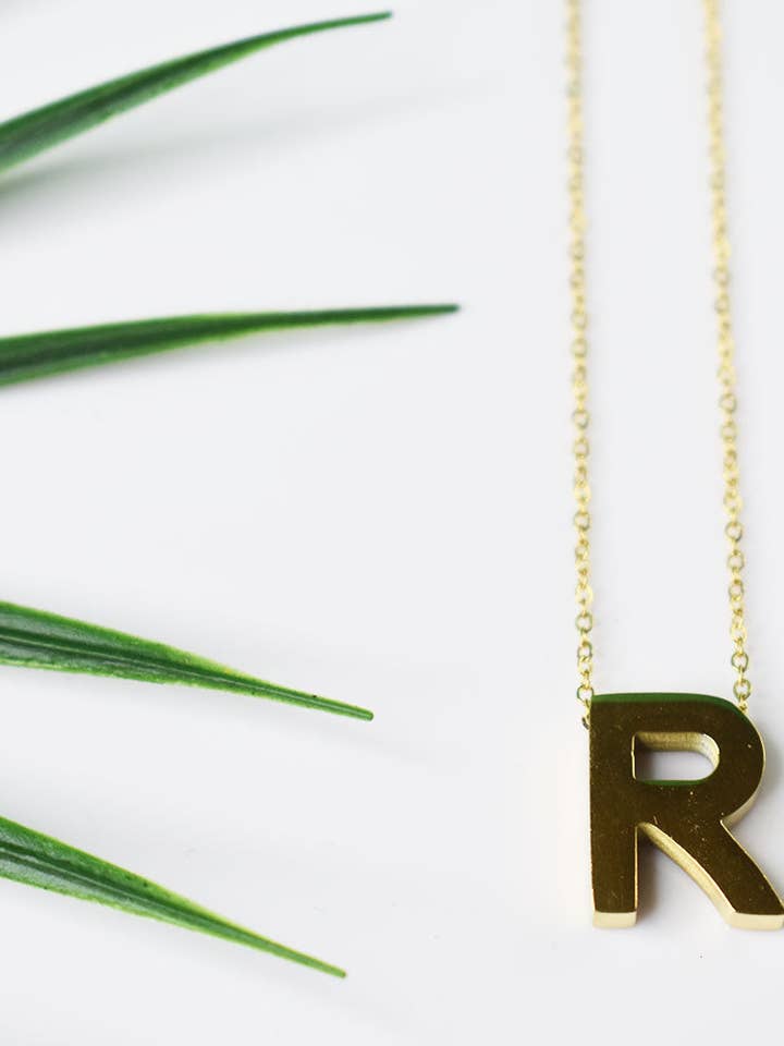 R Initial Necklace for wholesale by Feline Jewelry Studio Universe