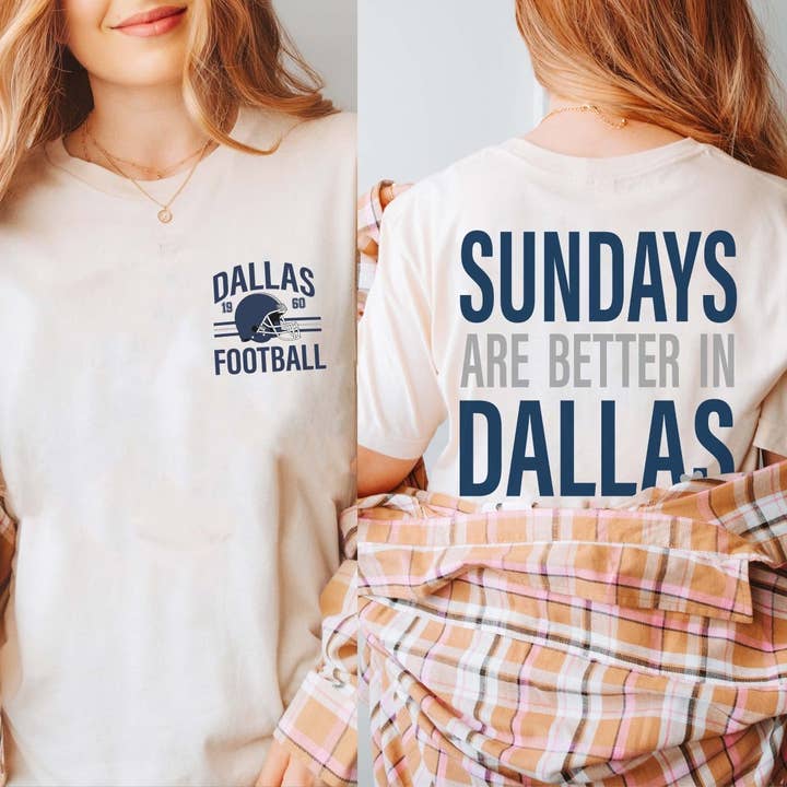 Sundays Are Better In Dallas Wholesale Bella Graphic Tee - Fast Shipping for wholesale by Limeberry Designs