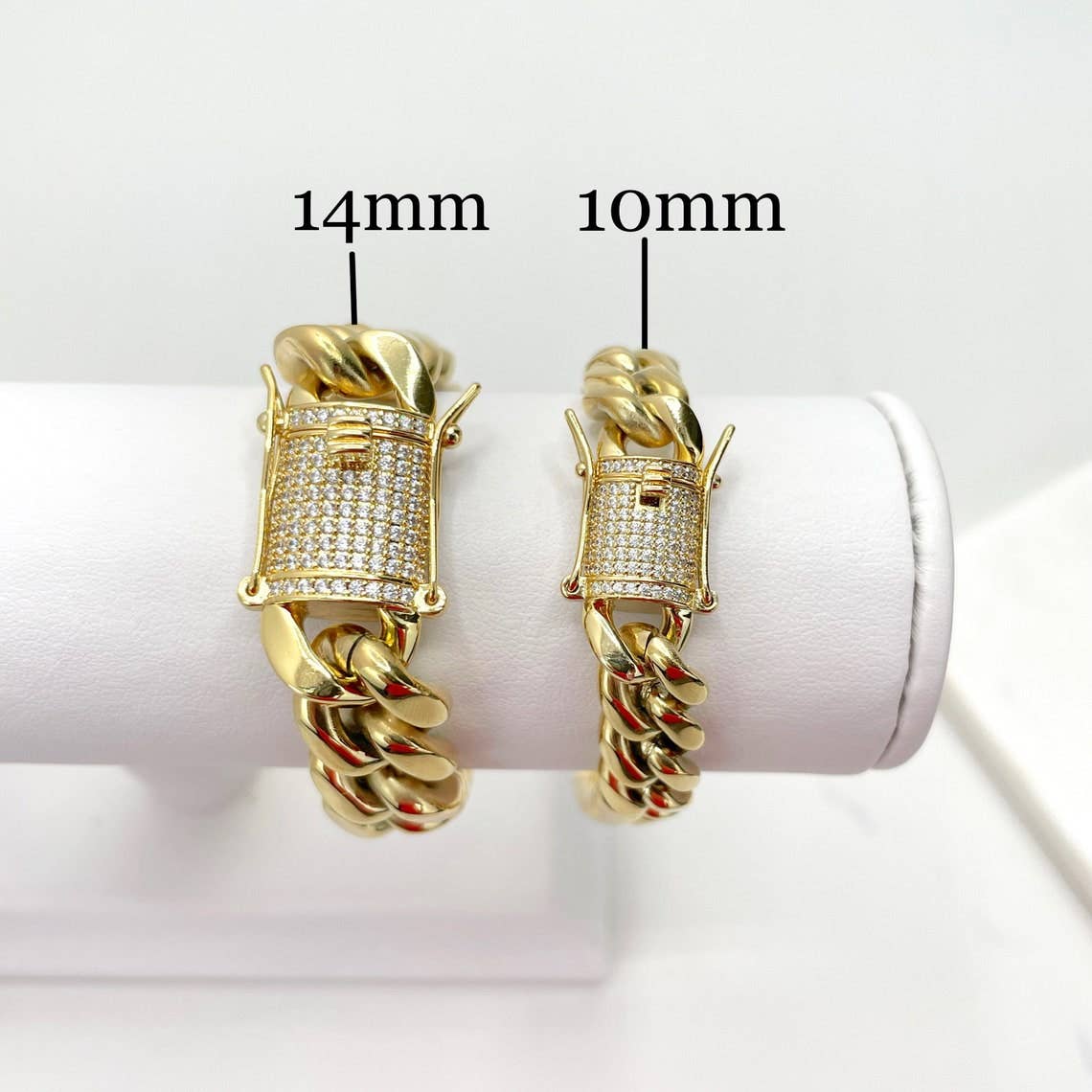 Luxus Accessories – wholesale Link & chain necklace – 14k Gold Filled 10mm or 14mm Cuban Link Chain with Micro CZ6