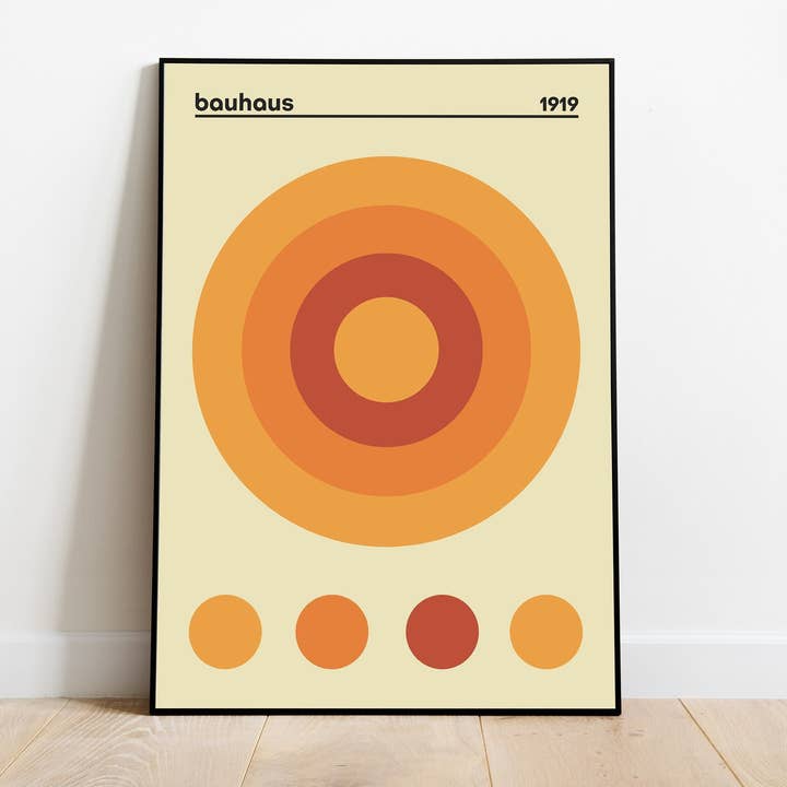 Bauhaus Print, Modern Colourful Poster, Geometric Wall Art for wholesale by Jaffa Orange