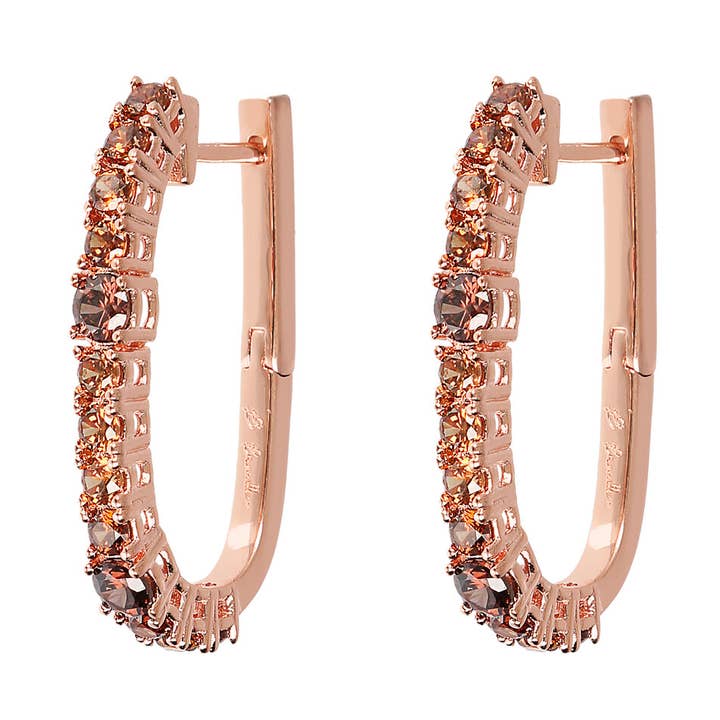 Pendientes circulares ovalados con circonitas cúbicas para venta al por mayor de Bronzallure