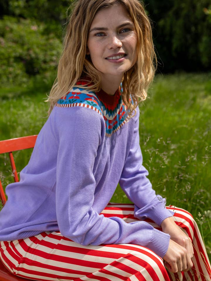 Pull en coton Daneshine Lilas Clair pour la vente par Danefae København