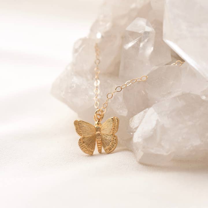 Freya Butterfly Necklace for wholesale by Dainty Wishes Jewelry