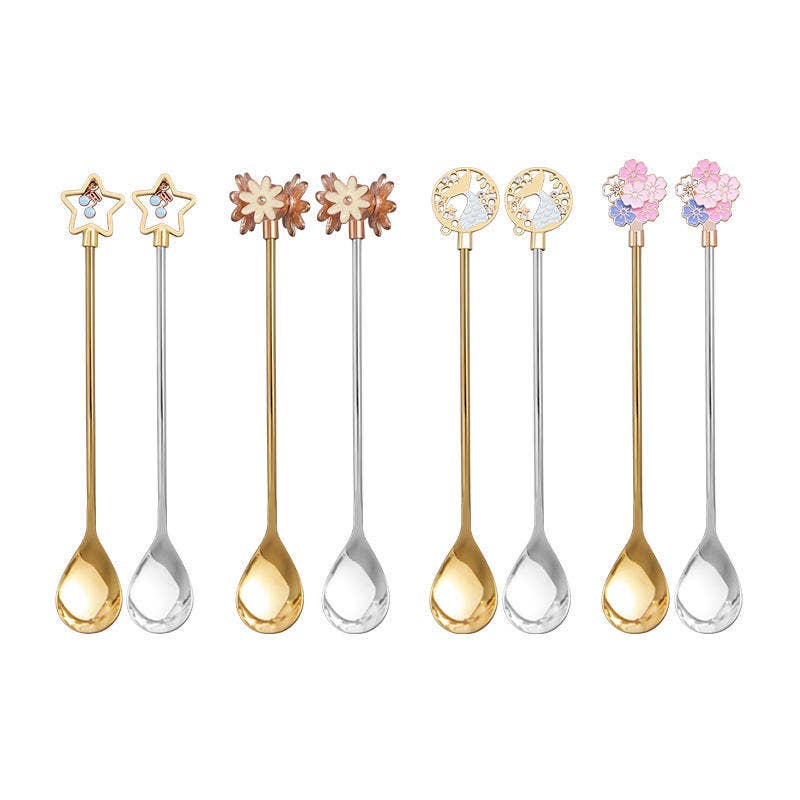 VIGOR - Wholesale Table Spoon (Cutlery) - Coffee Spoons Silverware Flatware Cherry Blossom Handle Coff1