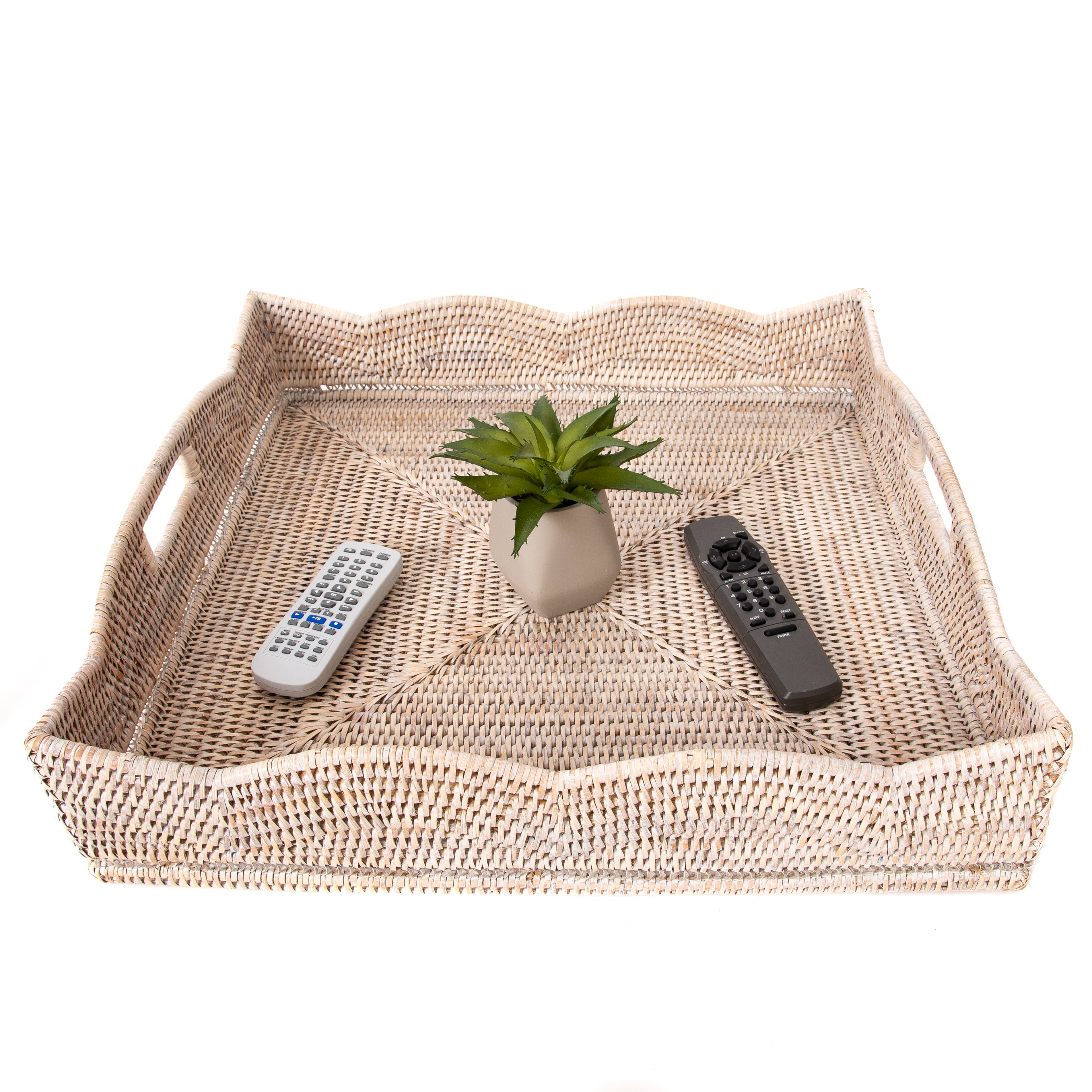 Artifacts Trading Company - Wholesale Serving Tray - Rattan Scallop Square Tray4