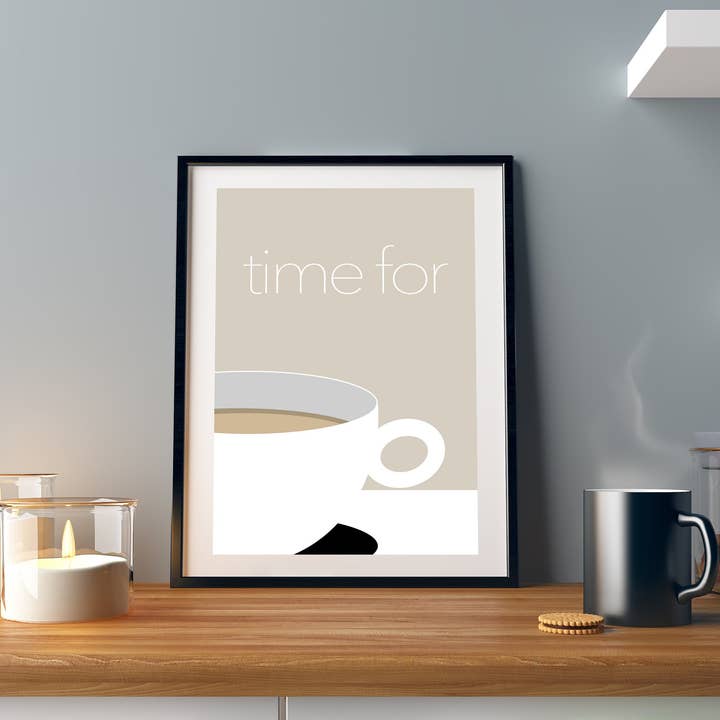 Time for Coffee Poster for wholesale by ABA (Alex Baynes Art)