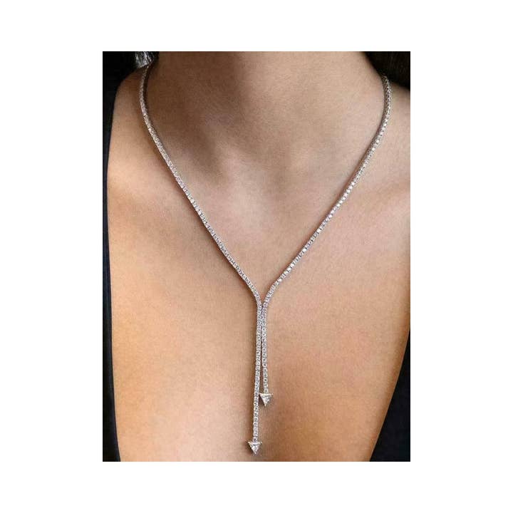 MoodGold - Wholesale Y-Neck/Lariat Necklace - Urban Evening Normcore Rhinestone Necklaces Accessories1