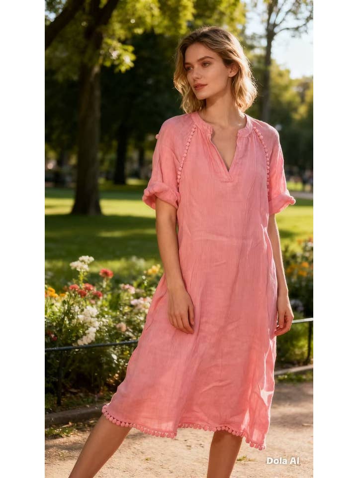 LÉA & LUC - Wholesale Dress - Women's - Long dress in 100% linen REF.71616