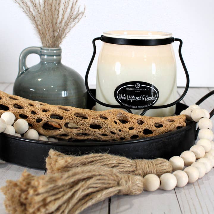 Milkhouse Candle Company - Wholesale Jar/Filled Candle - 16 oz Butter Jar Candle: White Driftwood & Coconut