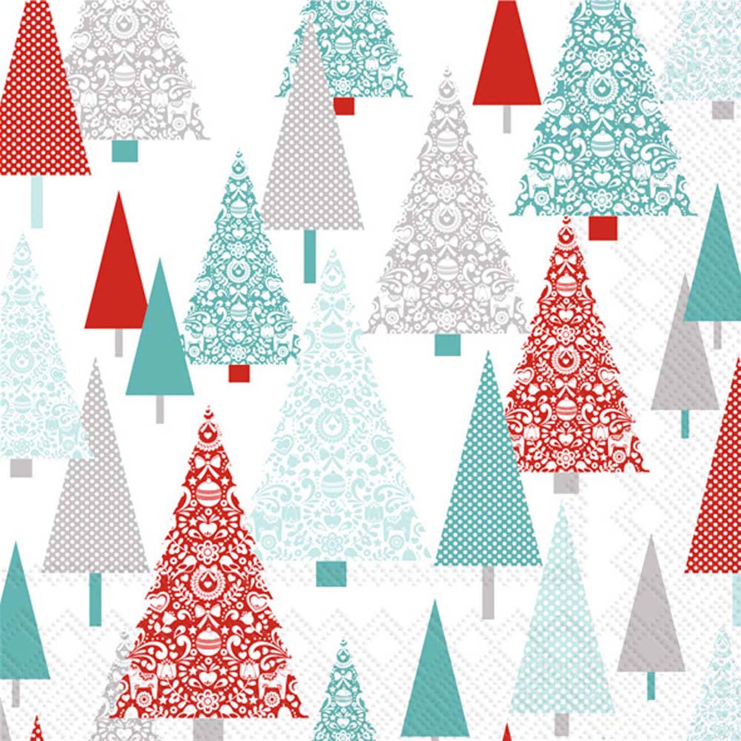 Boston International - Venta al por mayor Servilletas desechables - Paquete de 20 servilletas de papel para cócteles Fancy Forest Christmas0