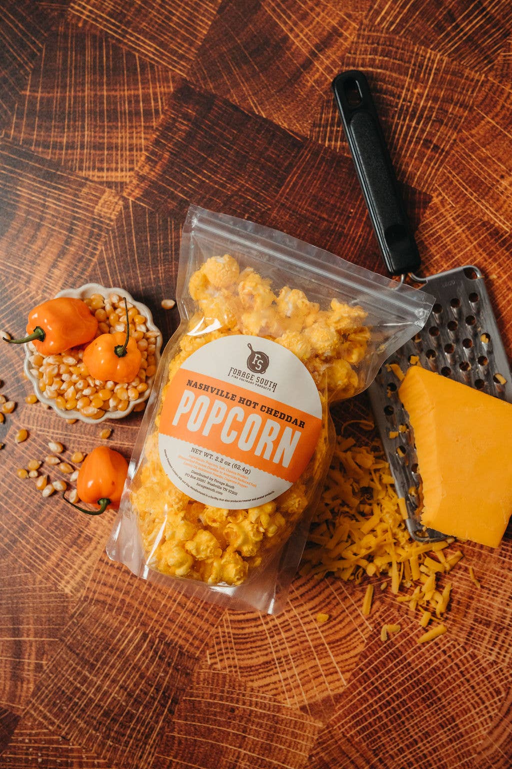 Forage South - Wholesale Popcorn - Nashville Hot Cheddar Popcorn4