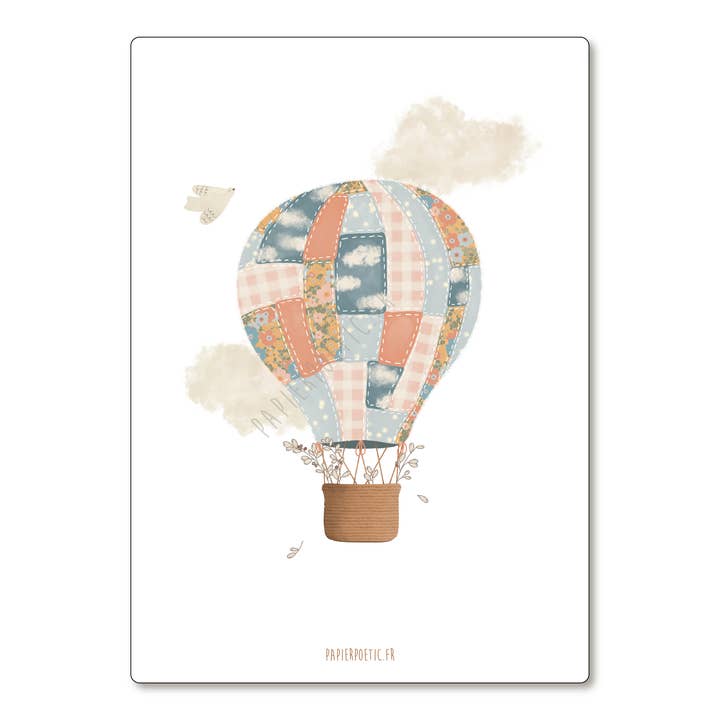 Hot Air Balloon Liberty Card for wholesale by Papier Poetic