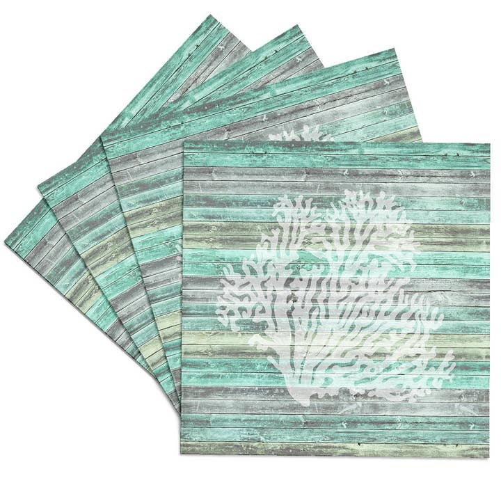 3dRose - Wholesale Coasters - 3dRose, A rustic weathered coastal and nautical coral design for beach decor., Coaster