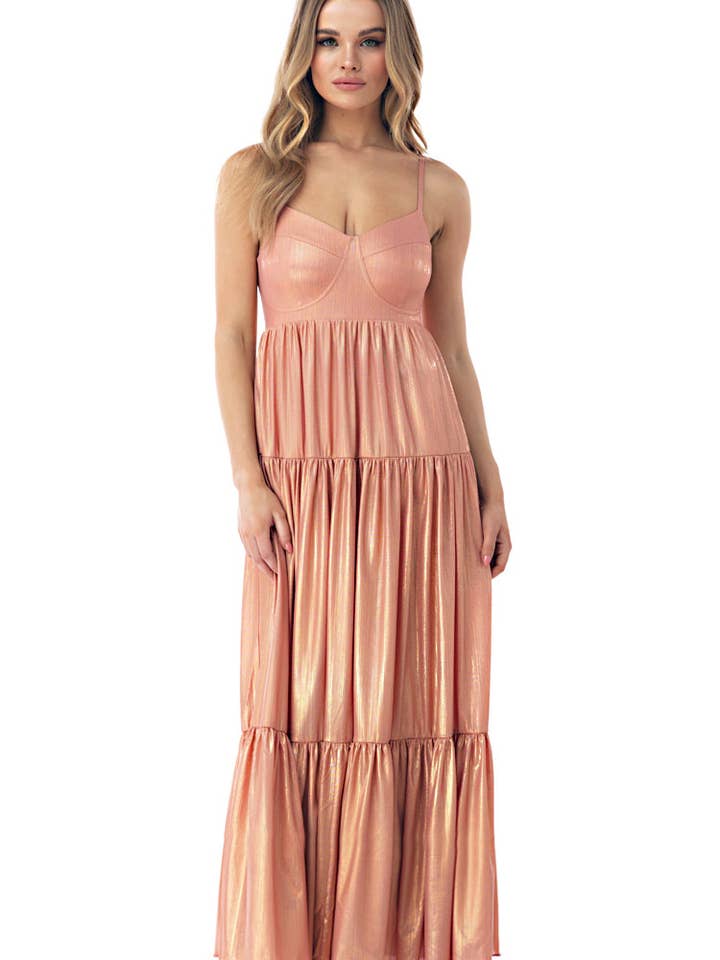 Vestido Maxi Metálico Juniper por atacado de SKY