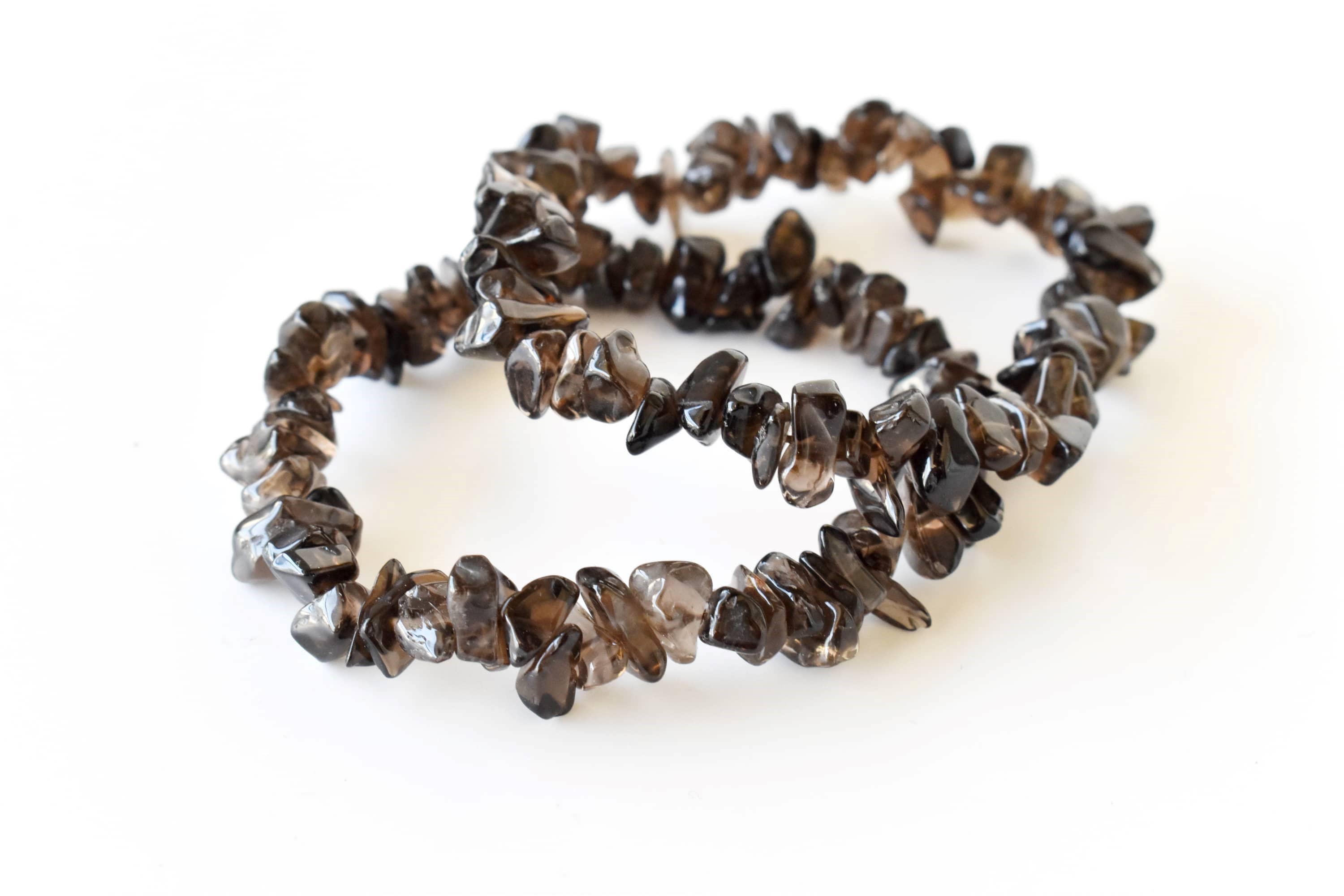 Soothing Crystals - Wholesale Beaded Bracelet - Smokey Quartz Chip Bracelet (Sense of Purpose & Purification4