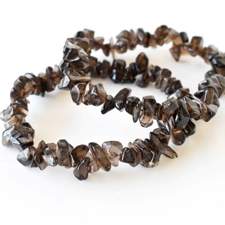 Soothing Crystals - Wholesale Beaded Bracelet - Smokey Quartz Chip Bracelet (Sense of Purpose & Purification4