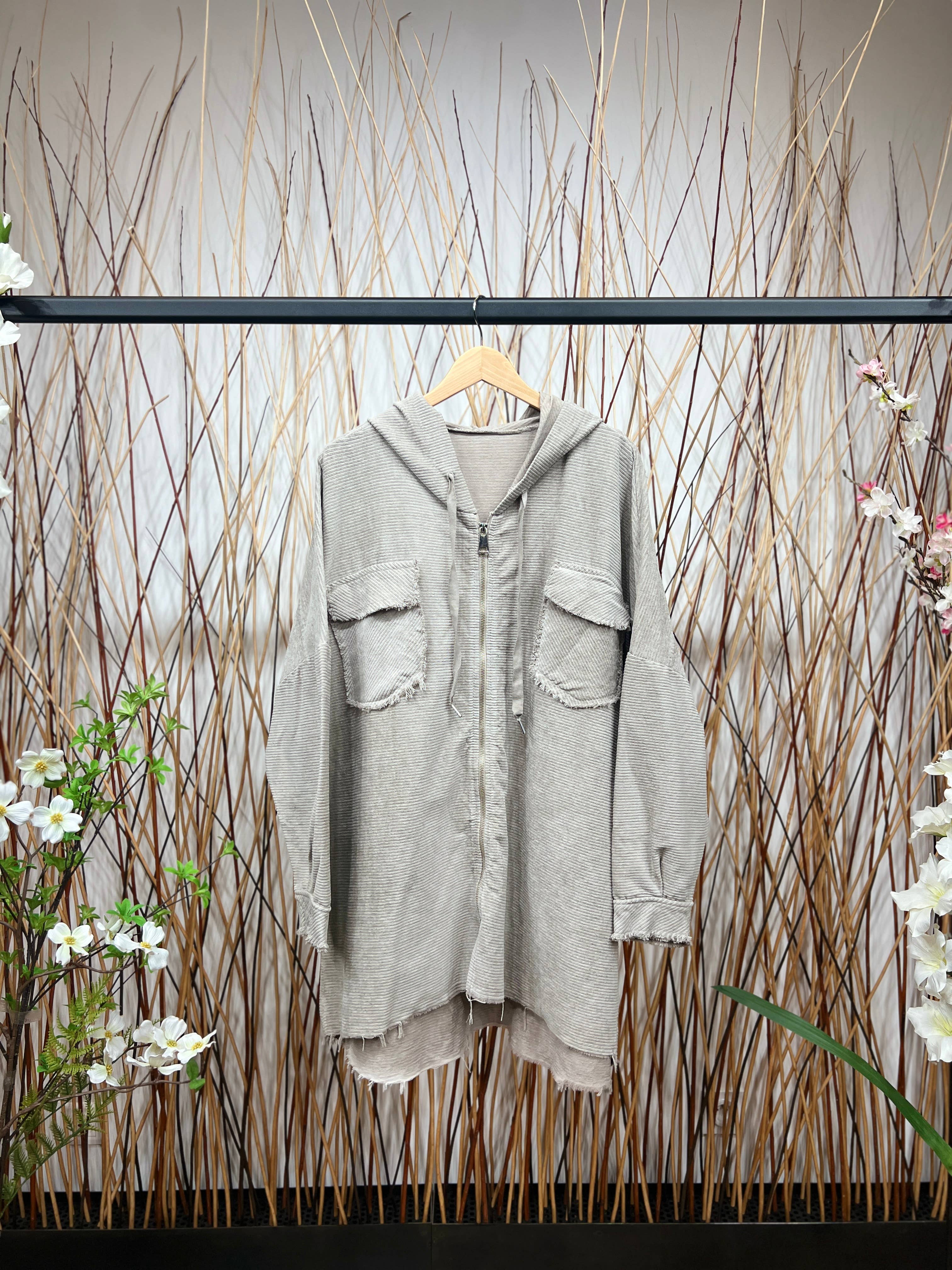 L'Emotion - Wholesale Hoodie - Women's - Velvet Pleated Velvet Worn Effect Wide Zip Hoodie0