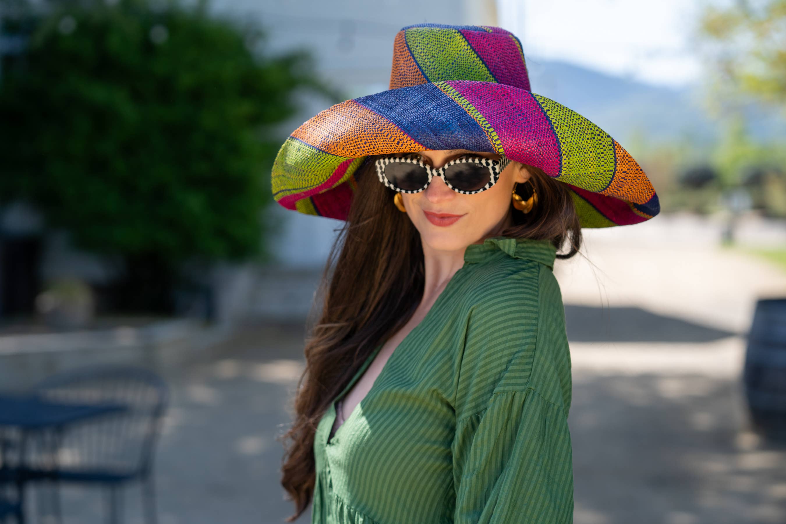 Shebobo - Vente Chapeau de paille – femme - Chapeaux de paille Shebobo Monica à larges bords rayés 13 cm et 18 cm pliables36