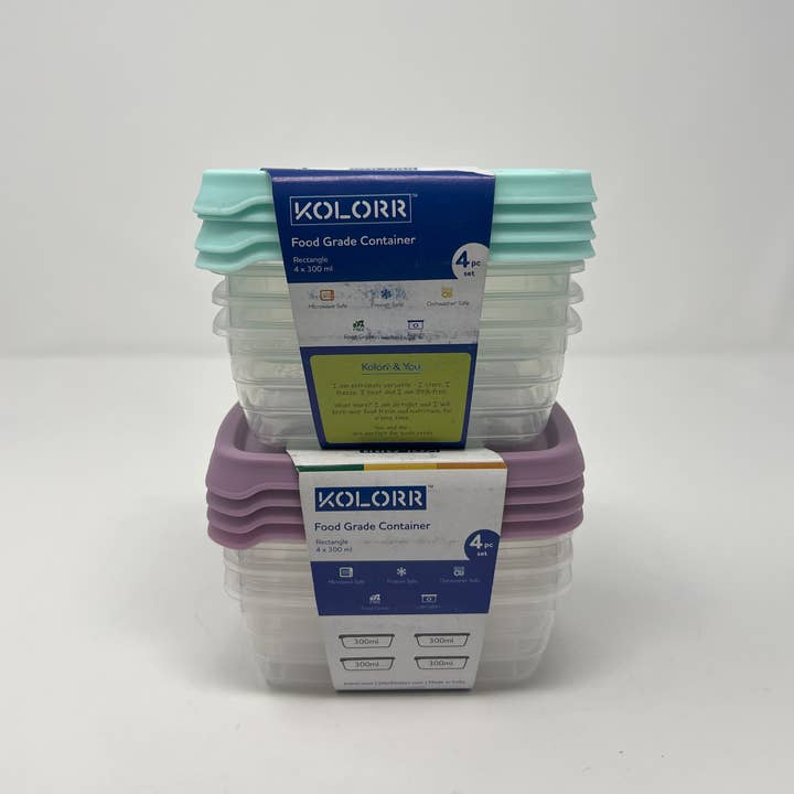USA HomeMax - Wholesale Food Storage Container - 4pc 300ml Plastic Food Grade Container