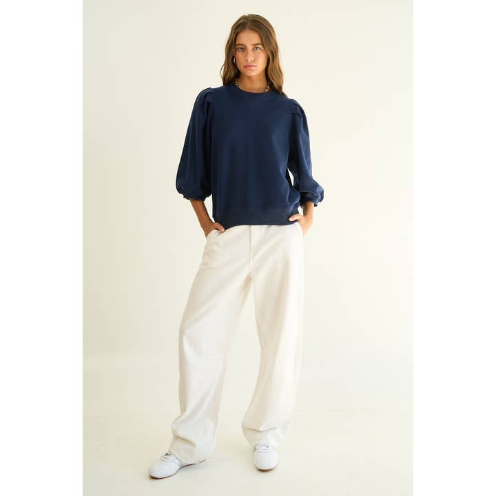 The GREii - Wholesale Sweatshirt - Women's - Premium French Terry Puff Sleeve Pullover12