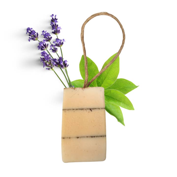 Lavender Verbena Soap On A Rope 100g - Vegan Stocking Filler for wholesale by The Natural Spa Cosmetics