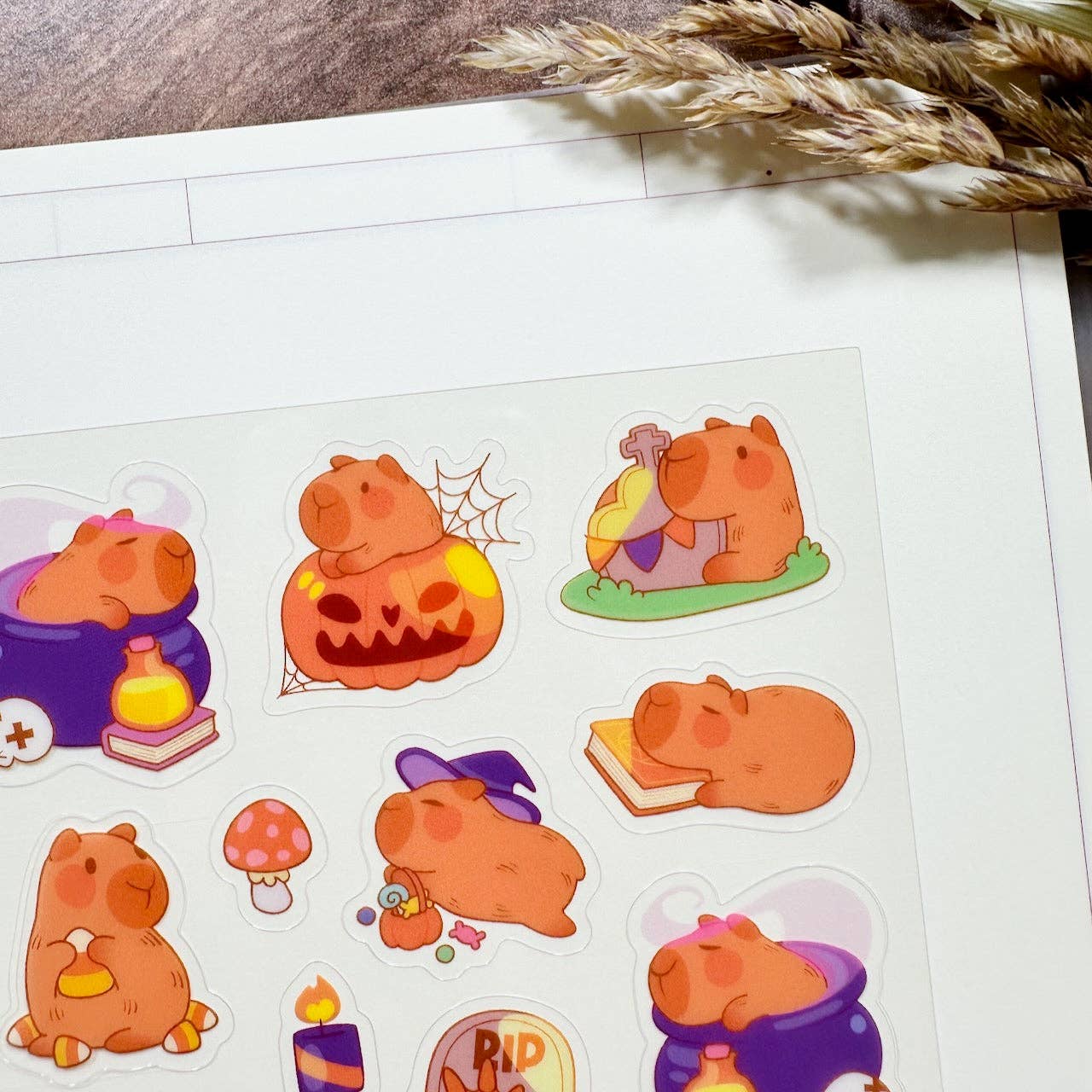 Meowashi Studio - Wholesale Sticker - Halloween Capybara Clear Sticker Sheet2