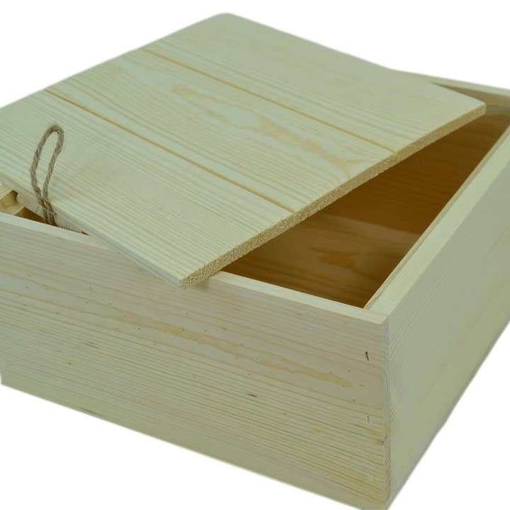 Poole & Sons Inc. - Wholesale Decorative box - Wooden Drop Lid Box 10x10x5 (Bulk)1