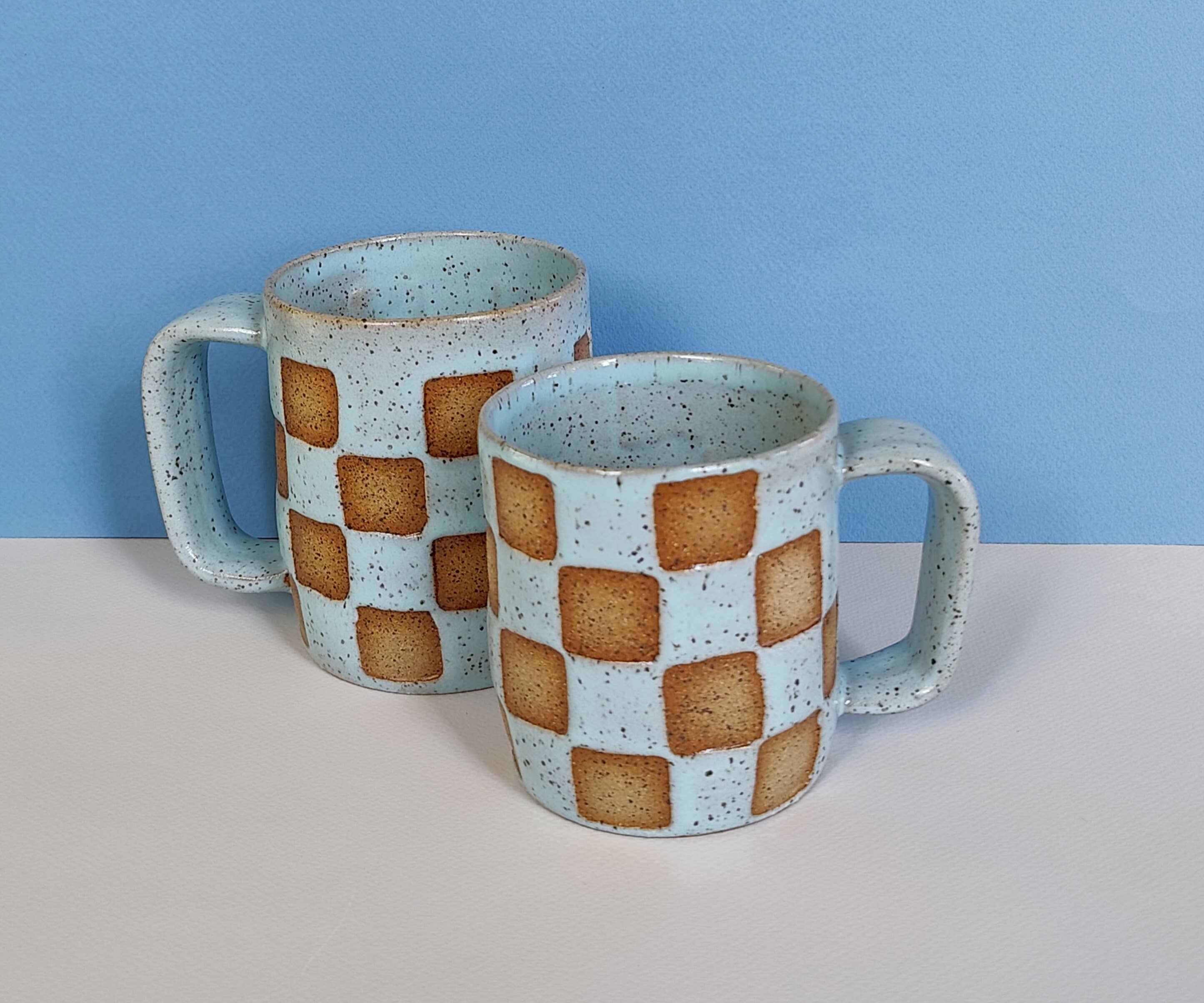 Osso Ceramics - Wholesale Coffee Mug - Checker Mug in Light Blue6