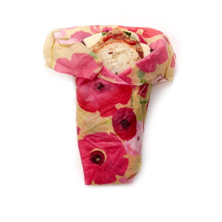 Z Wraps - Wholesale Food Storage Wrap/Bag - Z Wraps 3-Pack Reusable Food Wrap in Bees and Painted Poppy