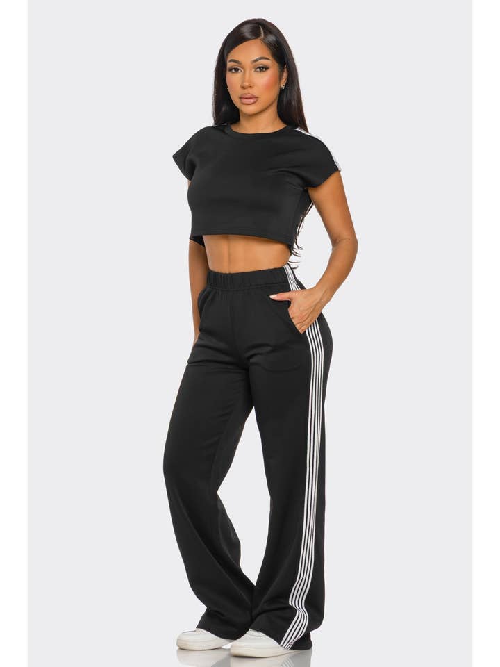 Crop top og træningsbukser sæt for engroshandel hos ITSSY