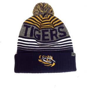 Louisiana State Tigers Strickmütze mit Pom-Pom-Manschette für den Großhandel von Turnovers Inc